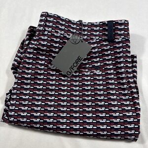 G/Fore Maverick Hybrid‎ Shorts Men's 38 Red Navy Geometric Golf Performance